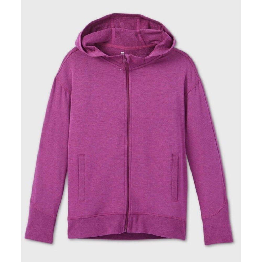All In Motion Girls Lightweight Fleece Sweatshirt Purple Hoodie Zip Hoodie L